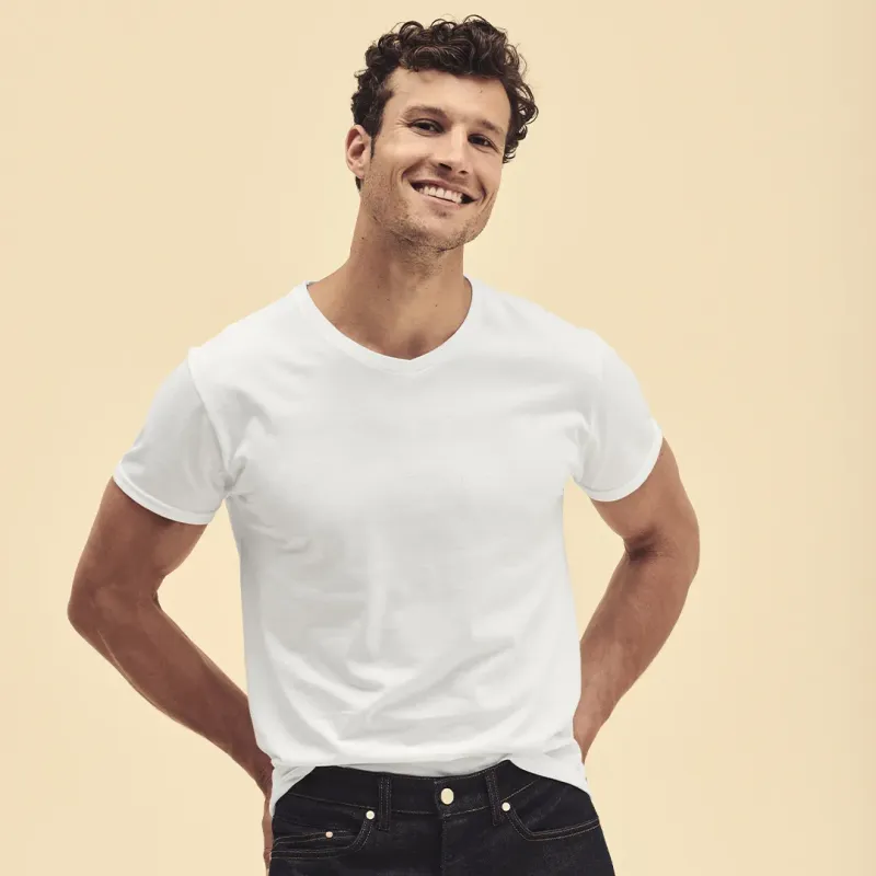 Adult White T-Shirt - Iconic V-Neck