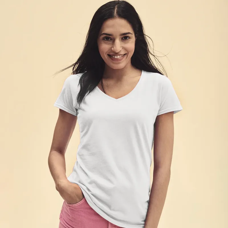Women White T-Shirt - Iconic V-Neck