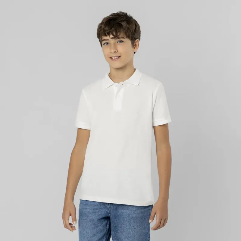 Kids White Polo Shirt - Charles