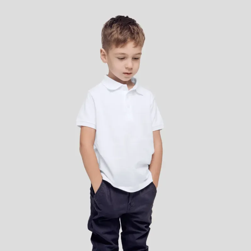 Kids White Polo Shirt 