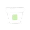 Centered on the back of  pot (1.8×2cm)  +